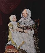 unknow artist Elisabeth Freake und ihrer Tochter Mary oil painting on canvas
